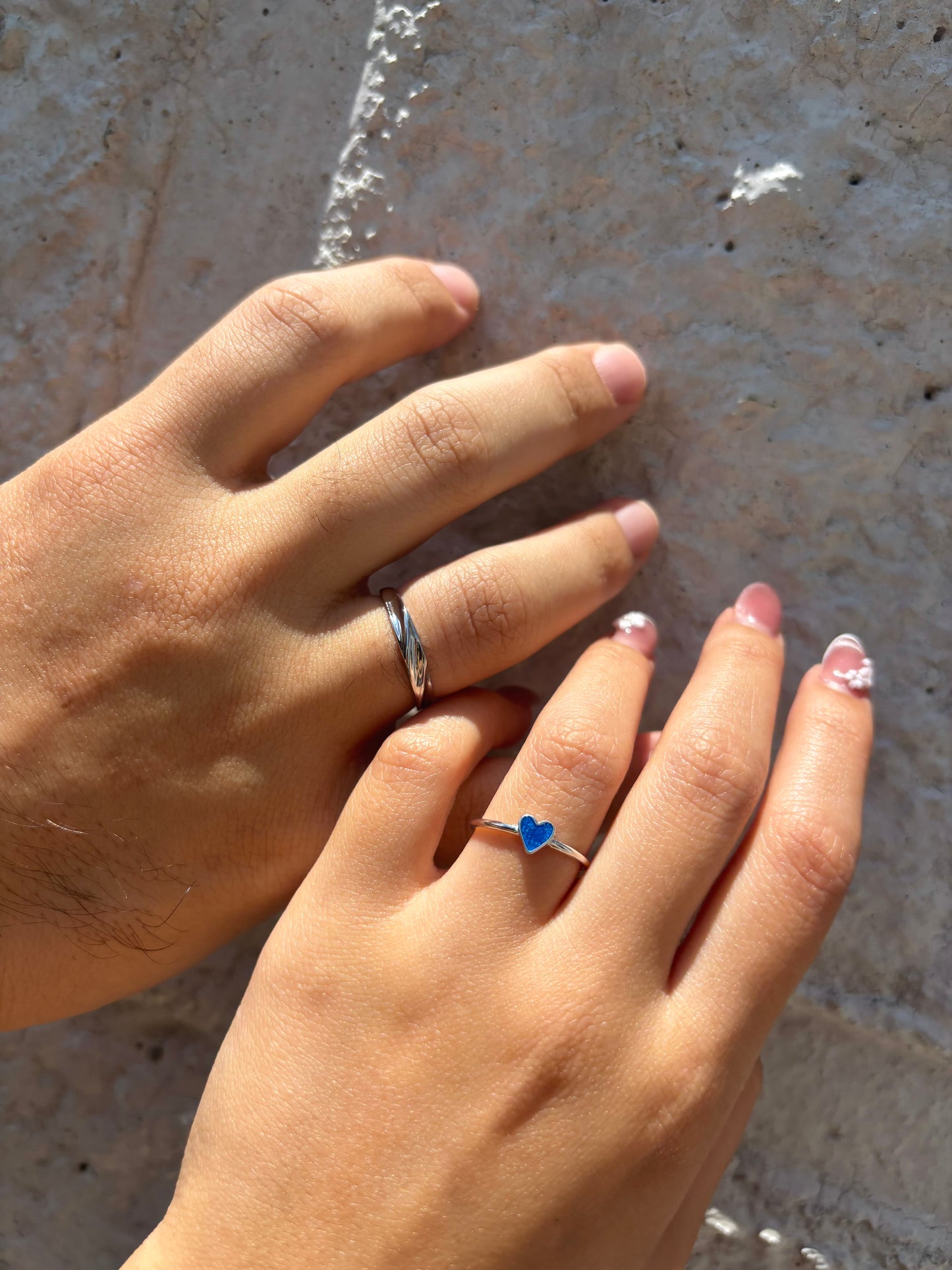 Anillos de Promesa Corazon Azul