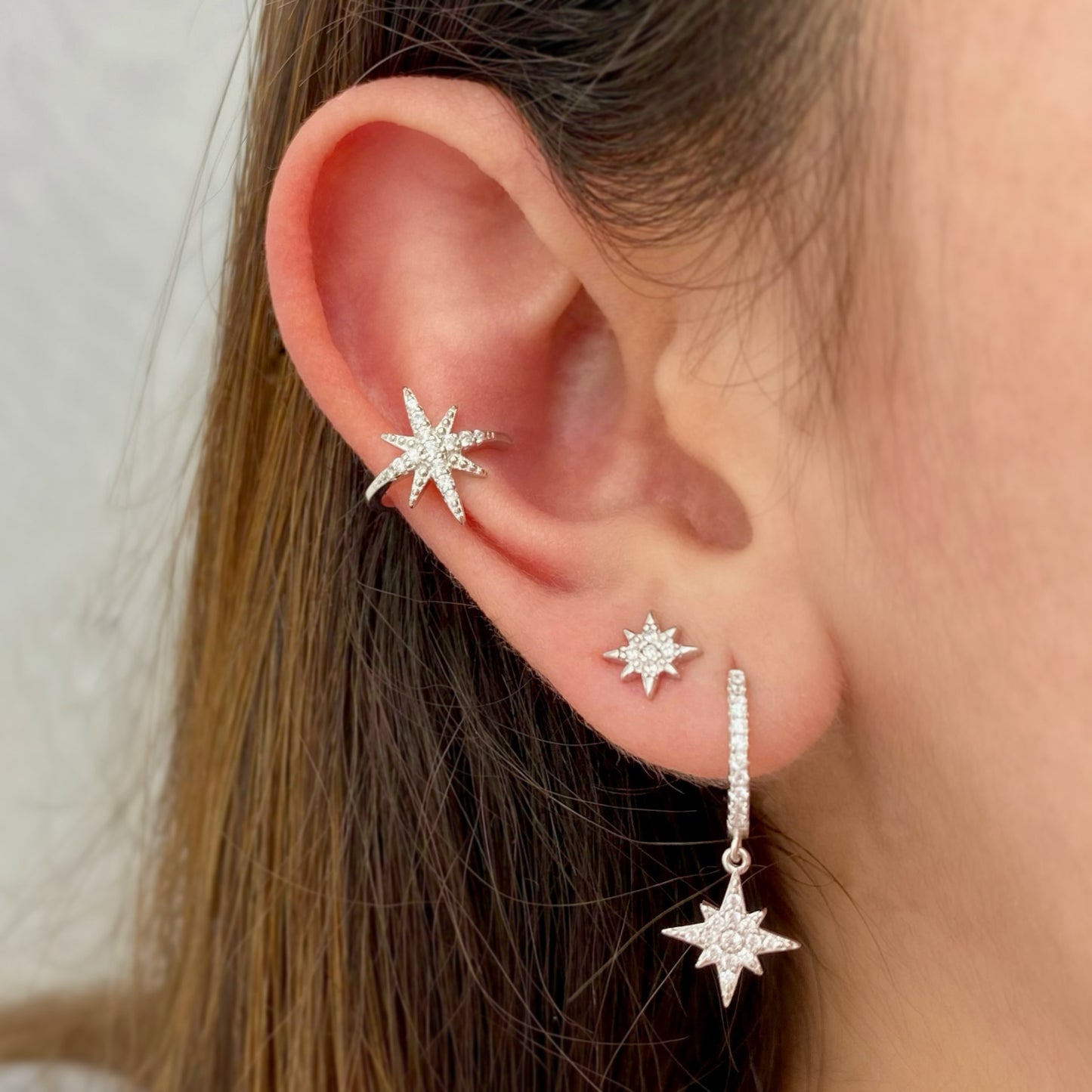 Studs Estrellas Pave