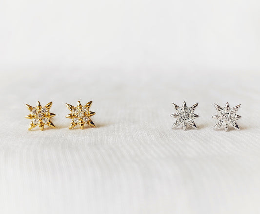 Studs Estrellas Pave