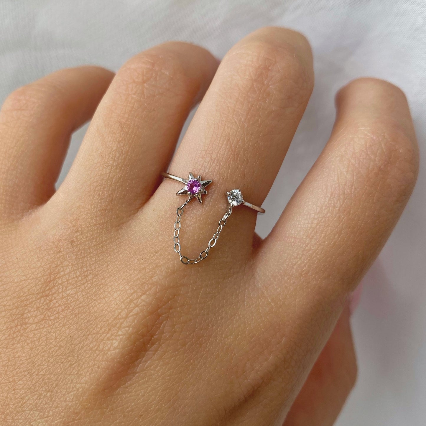 Anillo de Estrella con Cadena