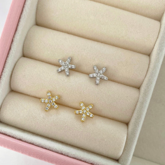 Studs de Flor Pave