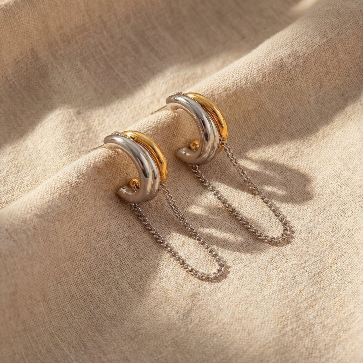 Aretes Valerie con Cadena