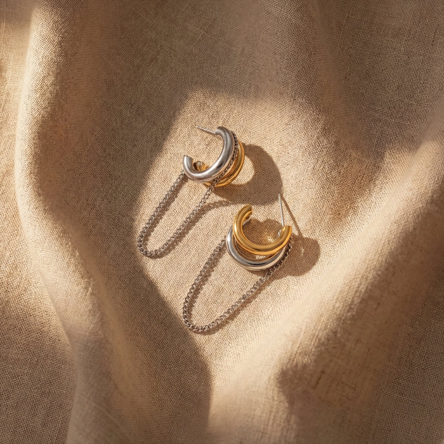 Aretes Valerie con Cadena