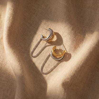 Aretes Valerie con Cadena